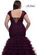 La Femme 32389 Cap Sleeve Illusion V-Neck Plus Size Dress