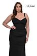 La Femme 32402 Sweetheart Neck Ruched Corset Plus Size Dress