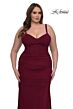 La Femme 32402 Sweetheart Neck Ruched Corset Plus Size Dress