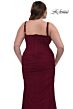 La Femme 32402 Sweetheart Neck Ruched Corset Plus Size Dress