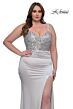 La Femme 32430 High Slit Beaded Bodice Plus Size Dress