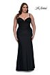 La Femme 32449 Corset Bodice High Slit Plus Size Dress