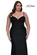 La Femme 32449 Corset Bodice High Slit Plus Size Dress