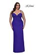 La Femme 32449 Corset Bodice High Slit Plus Size Dress