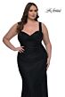 La Femme 32991 Side Slit Ruched Plus Size Dress