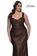 La Femme 32991 Side Slit Ruched Plus Size Dress