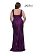 La Femme 32991 Side Slit Ruched Plus Size Dress