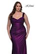 La Femme 32991 Side Slit Ruched Plus Size Dress