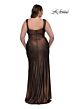 La Femme 32991 Side Slit Ruched Plus Size Dress