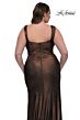 La Femme 32991 Side Slit Ruched Plus Size Dress