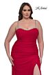 La Femme 32992 Ruched Slit Beaded Sweetheart Neck Plus Size Dress