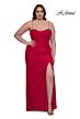 La Femme 32992 Ruched Slit Beaded Sweetheart Neck Plus Size Dress