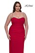 La Femme 32992 Ruched Slit Beaded Sweetheart Neck Plus Size Dress