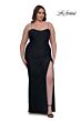 La Femme 32992 Ruched Slit Beaded Sweetheart Neck Plus Size Dress