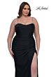 La Femme 32992 Ruched Slit Beaded Sweetheart Neck Plus Size Dress
