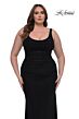 La Femme 33005 Scoop Neck Ruched Sleeveless Plus Size Dress
