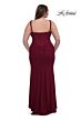 La Femme 33015 High Slit Ruched Derriere Plus Size Dress