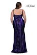 La Femme 33020 Spaghetti Strap High Slit Plus Size Dress