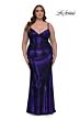 La Femme 33020 Spaghetti Strap High Slit Plus Size Dress