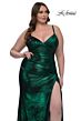 La Femme 33020 Spaghetti Strap High Slit Plus Size Dress
