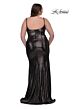 La Femme 33020 Spaghetti Strap High Slit Plus Size Dress