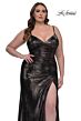 La Femme 33020 Spaghetti Strap High Slit Plus Size Dress