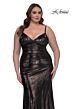 La Femme 33020 Spaghetti Strap High Slit Plus Size Dress