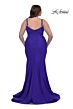 La Femme 33057 Beaded Neck Spaghetti Strap Plus Size Dress