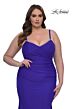 La Femme 33057 Beaded Neck Spaghetti Strap Plus Size Dress
