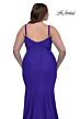 La Femme 33057 Beaded Neck Spaghetti Strap Plus Size Dress