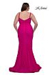La Femme 33057 Beaded Neck Spaghetti Strap Plus Size Dress