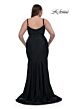 La Femme 33057 Beaded Neck Spaghetti Strap Plus Size Dress