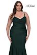 La Femme 33057 Beaded Neck Spaghetti Strap Plus Size Dress