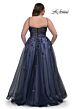 La Femme 33061 Beaded Floral A-Line Plus Size Dress
