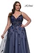 La Femme 33061 Beaded Floral A-Line Plus Size Dress