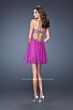 La Femme 19460 Magenta Empire Waist Cutout Back Dress
