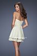 La Femme 19687 Lemon Yellow Sweetheart Neckline Strapless Dress