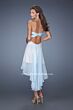 La Femme 19716 Powder Blue Sweetheart Neck High-Low Dress