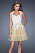 La Femme 19753 Cutout Back Queen Anne Neck with Pocket Dress