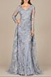 Lara 29046 Long Sleeves Overskirt Floral Dress