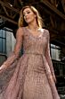 Lara 29782 Pleated Overskirt V-Neck Long Sleeve Dress