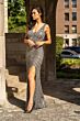 Lara 29528 Bare Back Plunging Neck Dress
