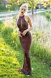 Lara 29600 High Halter Neckline Embellished Dress