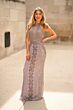 Lara 29600 High Halter Neckline Embellished Dress