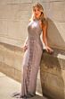 Lara 29600 High Halter Neckline Embellished Dress