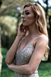 Lara 29904 Spaghetti Straps V-Neck Dress