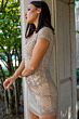 Lara 29571 Cap Sleeve V-Neck Embellished Dress