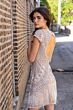 Lara 29889 Cutout Back Beaded Fringe Short Wedding Dress