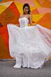 Lara 51049 Cowl Back V-Neck Wedding Dress