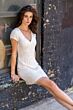 Lara 51051 Cap Sleeves V-Neck Short Wedding Dress